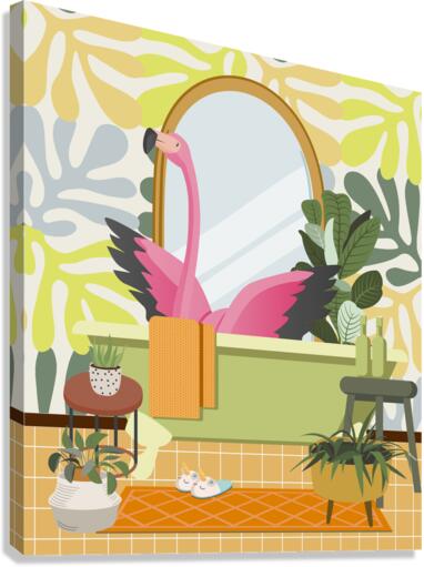 Flamingo Bathing Canvas Print