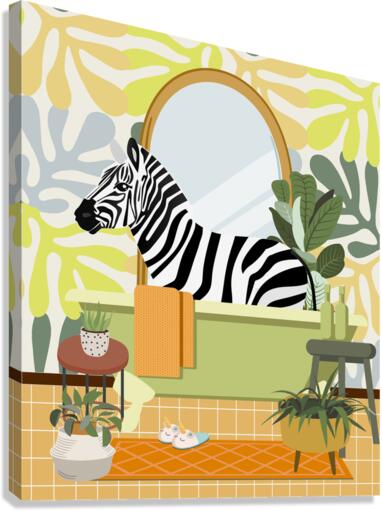 Zebra Bathing Canvas Print
