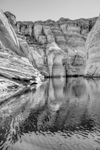 Antelope Canyon Waterway Grayscale