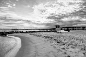 Destin Florida End Of The Day Grayscale