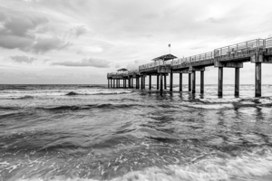Orange Beach Alabama Pier Evening Grayscale