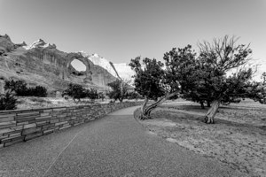 Arizona Window Rock Path Grayscale