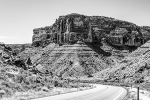 Utah Highway 128 Mesa View Grayscale