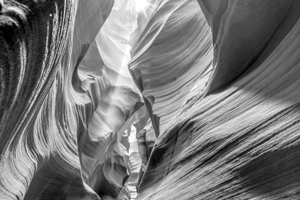 Sacred Light Secret Slot Canyon Grayscale