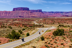 Driving A Utah Highway Through Desert