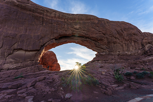 Woman In South Window At Arches