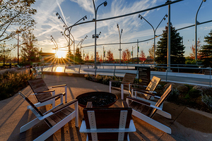 Sunrise At Omaha Skate Ribbon Seating Area