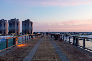 Purple Morning From Middle Of Navarre Pier