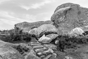 Pathway To Glow Through South Window Grayscale