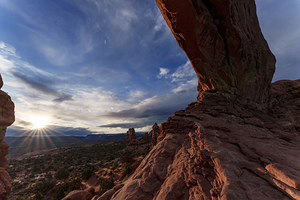 Under South Window Arch Sunrise