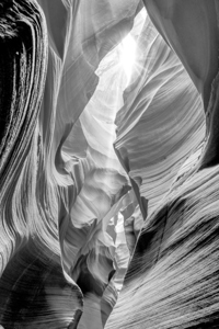 Slot Canyon Radiance Grayscale