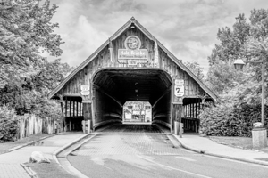 The Frankenmuth  Holz Brucke Covered Bridge Grayscale