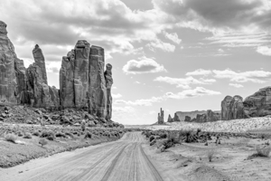 Monument Valley Scenic Road View Grayscale