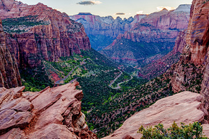 Dusk At Zion Canyon Overlook