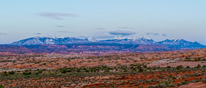 La Sal Mountains Dusk Pano