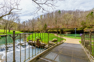 Metal Bridge And Waterfalls