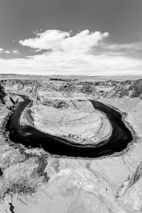 Horseshoe Bend Arizona Afternoon Vertical Grayscale