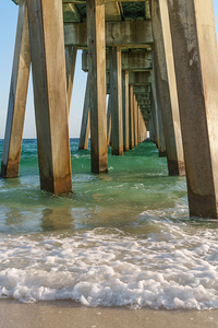 Foamy Waves Under MB Miller Pier