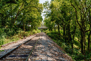 Cotter Railroad Tracks And Bridge