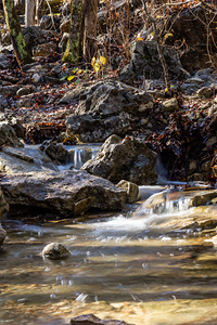 Falls Through A Rocky Creek Vertical