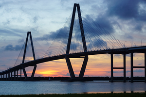 Vibrant Sunset Over Ravenel Bridge