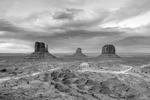 Monument Valley Buttes Dusk Grayscale