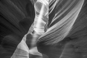 Ray Of Light Antelope Canyon Grayscale