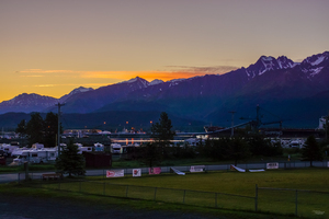 Seward Alaska Mountains Gold Sunrise