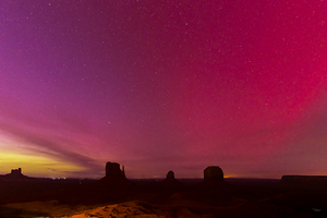 Northern Lights Over Monument Valley