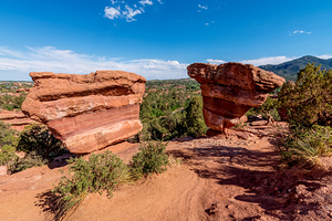 Two Balancing Rocks Garden Of Gods Colorado