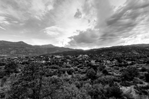 Colorado Springs Overlook Sunset Grayscale