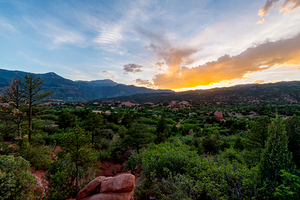 Pikes Peak Golden Clouds Sunset