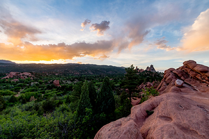 Gold Hour Sunset From Garden Of Gods Park