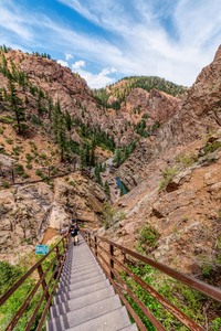 Looking Down Seven Falls Stairs