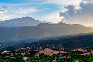 Hazy Pikes Peak Sunset