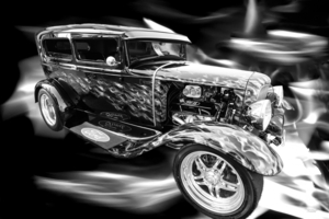 1930 Ford Sedan Flames