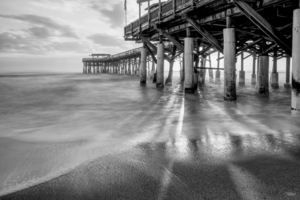 Smooth Waves At Cocoa PIer Grayscale