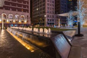 Downtown Dallas Texas Fountain Night