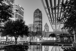Dallas Opera House Morning View Grayscale