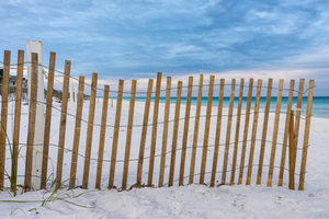 Wooden Beach Fence Sunrise Destin