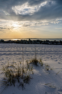 Vertical Destin Jetty And Oats Sunset
