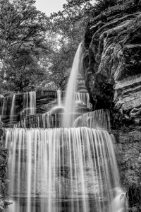 Top Of Indian Cliff Falls Grayscale