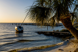 Golden Gulf Breeze Evening Sailboat