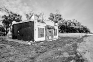 Coolidge Kansas Old Building Grayscale