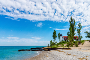 Point Betsie Lighthouse On Lake Michigan
