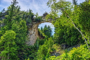 Looking Up At Mackinacs Arch Rock