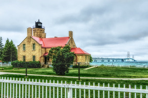 Mackinac Light and Bridge