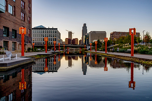 Downtown Omaha Nebraska Dusk Reflections