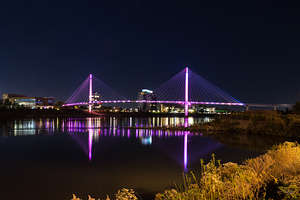Purple Bob Kerrey Bridge Night Reflections