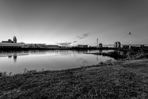Missouri River Omaha Sunset View Grayscale